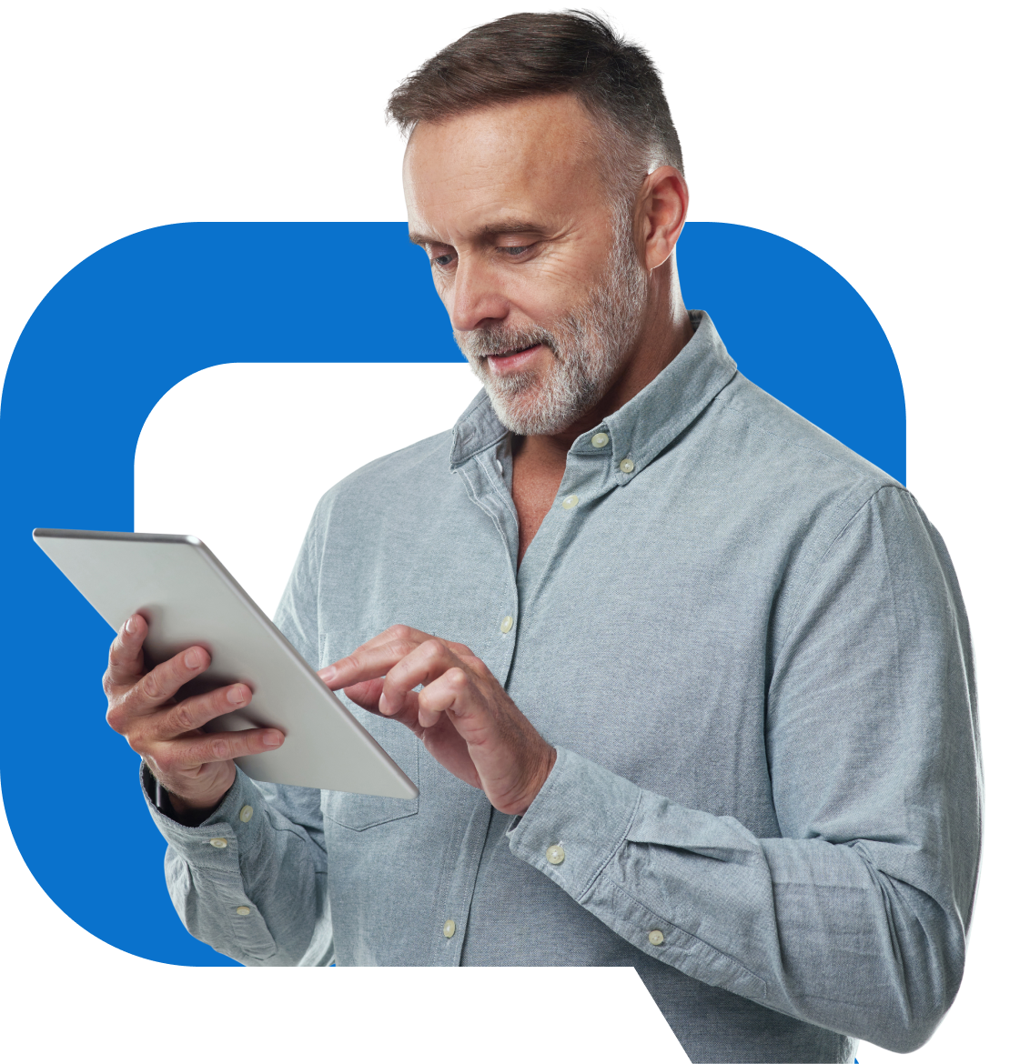 man using a digital tablet mockup man using a digital tablet mockup